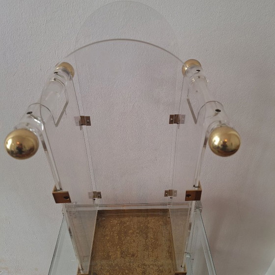 Image 1 of Porte-parapluie Fontana Arte des années 1970 en lucite/acrylique et laiton