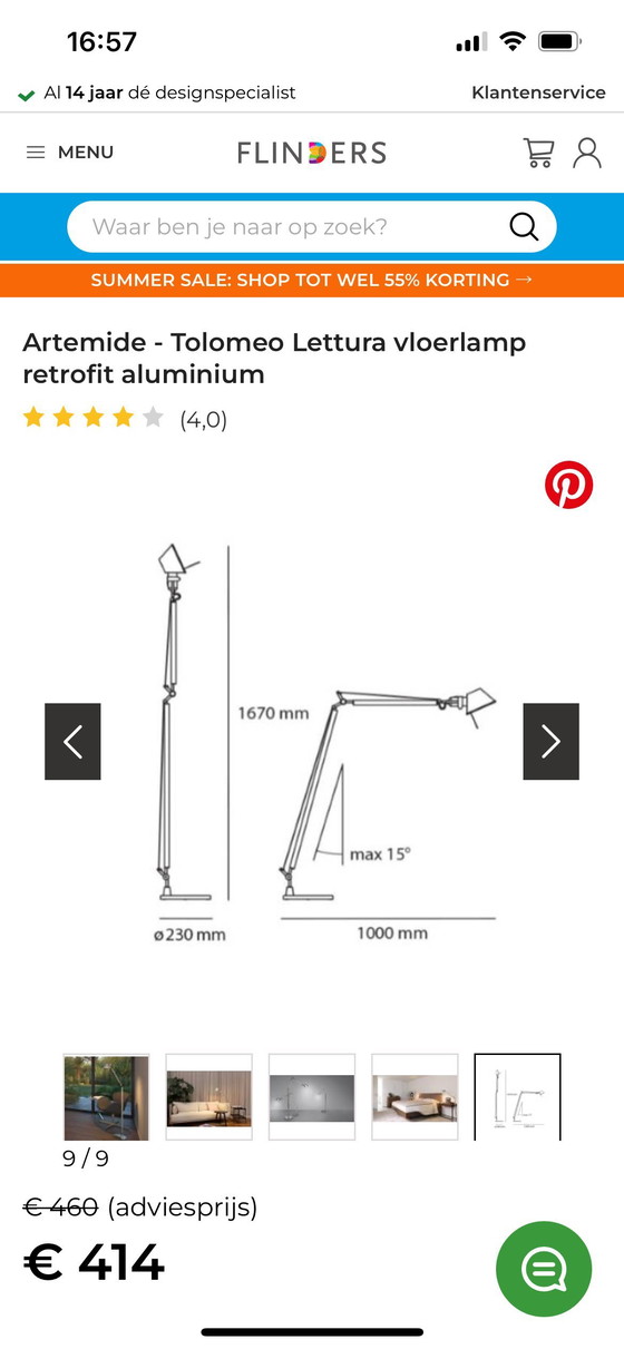 Image 1 of Tolomeo lettura, aluminio