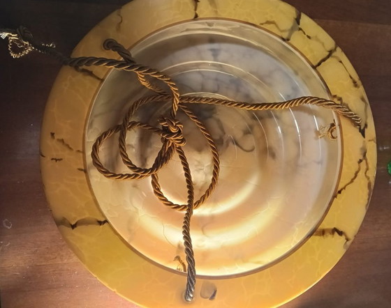 Image 1 of Lampada Art Déco in Vetro Marmorizzato Anni 30’ (G.E.B Kunstglas)