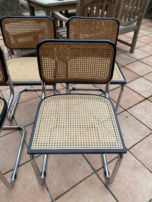 4x Marcel Breuer Stile Cesca B32