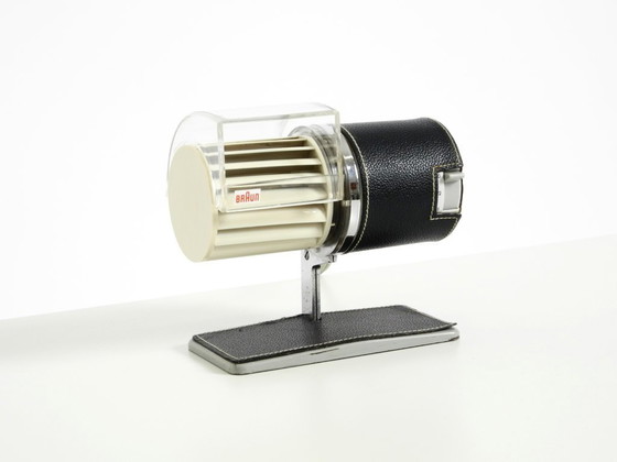 Image 1 of Raro ventilatore da tavolo originale BRAUN HL 1 del 1961, disegnato da Reinhold Weiss, con finitura in pelle.
