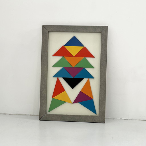 Gerahmte geometrische Wandkunst, 1980S