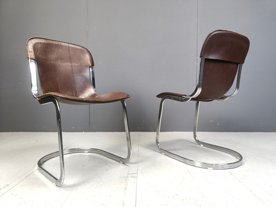 Image 1 of Chaises de salle à manger vintage par Willy Rizzo pour Cidue, ensemble de 4, 1970S