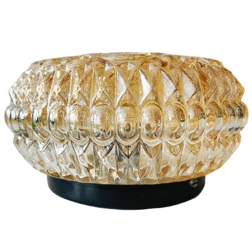 Mid-century ceiling lamp amber carnival ceiling lamp 1960's