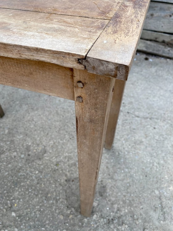 Image 1 of Bureau van massief eikenhout met 1 lade, 80x45 cm