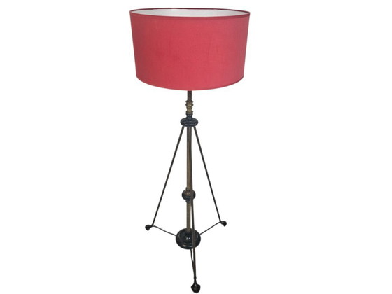 Image 1 of Art Nouveau - messing - koper - metaal - vloerlamp - 1e kwart 20e eeuw