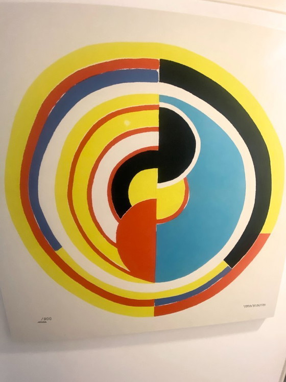 Image 1 of Sonia Delaunay  Grande sérigraphie sur toile sur chassis  Édition artcurial 1980