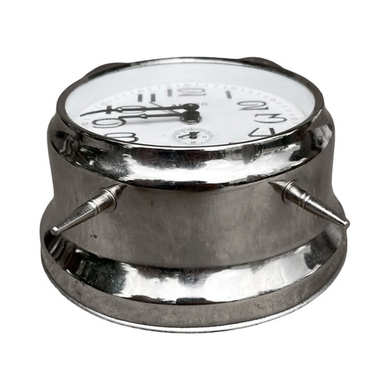Image 1 of Silver metal mechanical alarm clock Anker, Germany, 1970s.