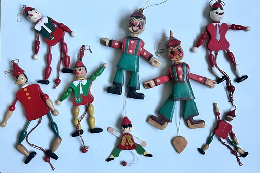 Vintage Pinocchio jumping jack doll collection
