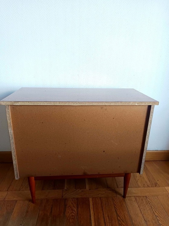 1950s mid-century vintage splayed leg chest of drawers – Wood (photo 22 of 22)
