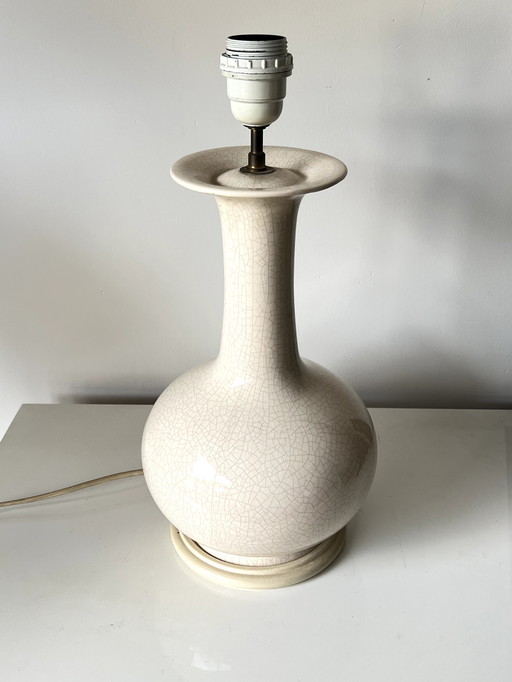 Vintage Cracked Enamelled Ceramic Lamp - 1970s
