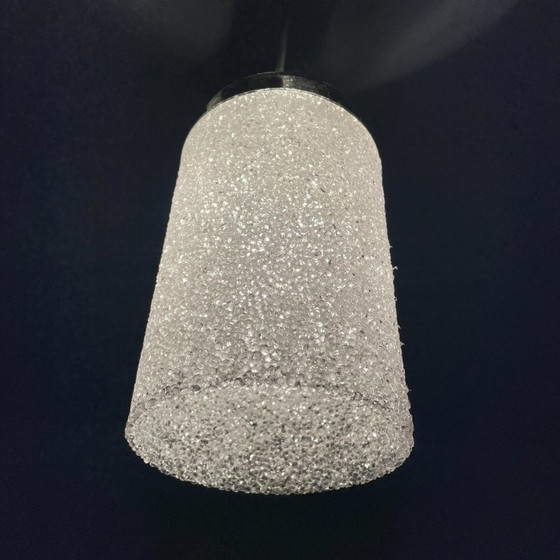 French mid century sugar crystal crushed ice acrylic pendant light – Pendant lamps, Plastic (photo 6 of 14)