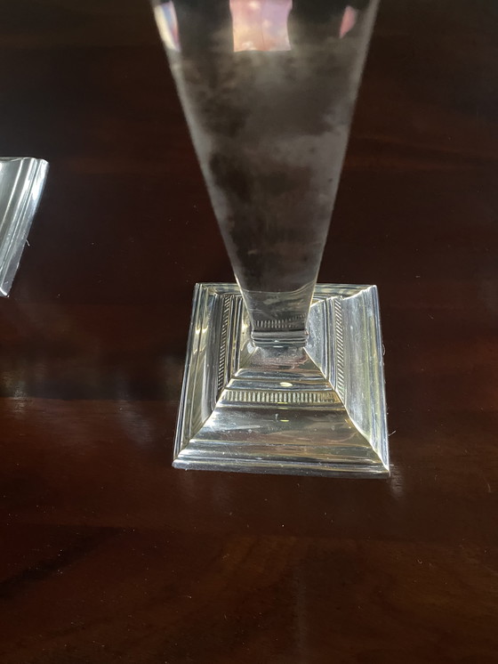 Image 1 of 2 dreiarmige, versilberte Kerzenleuchter von Flamant, klassisches Modell