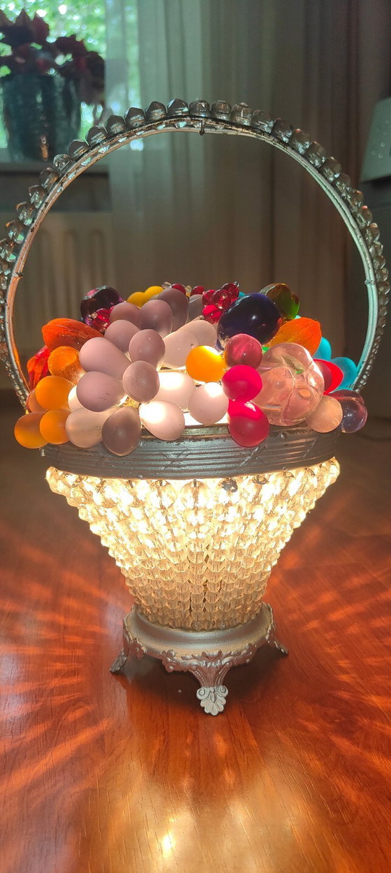 Image 1 of Tschechische Art Deco Obstkorb Lampe
