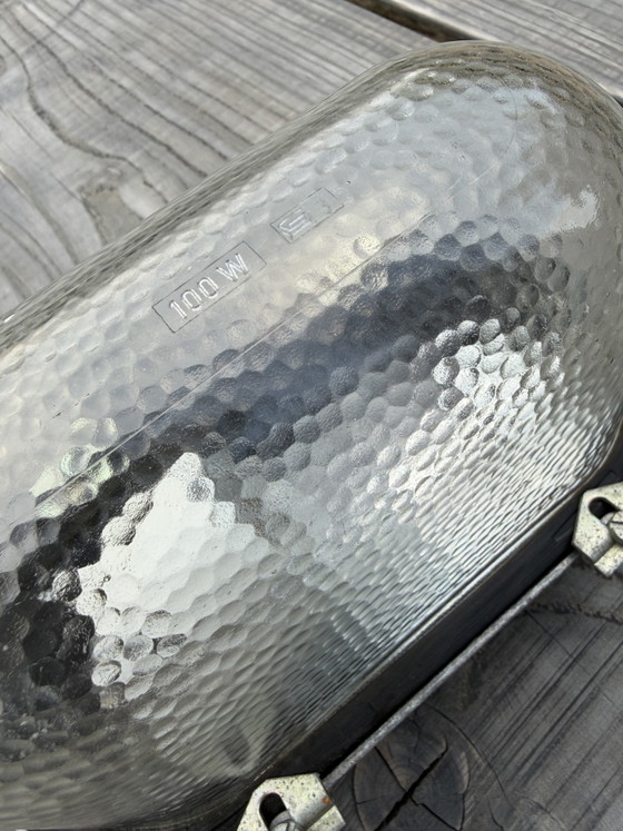Image 1 of Lampe de bunker EOW en verre martelé de grande taille