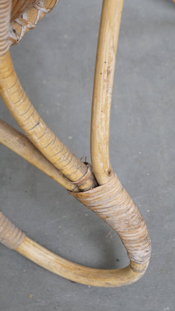 Image 1 of Dutch design rattan armchair from the 1950s with a high back