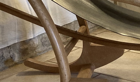 Transat Design Sessel – Kreation 1990/91 – Originalstück – Bernard Bouchault, Leder, Holz (photo 6 of 9)