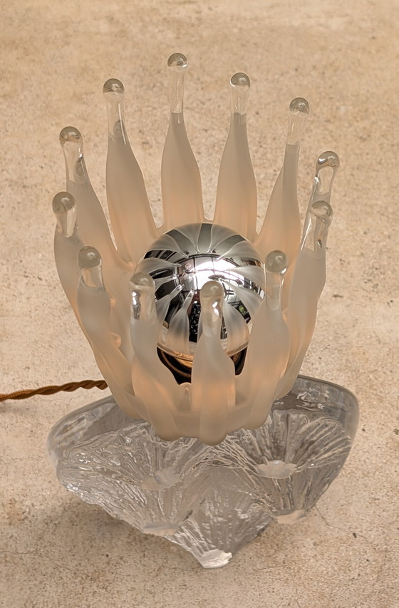 Image 1 of Daum France Crystal "Crater" Table Lamp