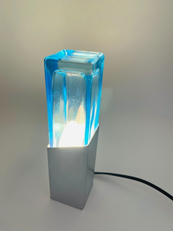 Space Age Lamp, Murano Glass Block, 1970 – Table lamps (photo 6 of 11)