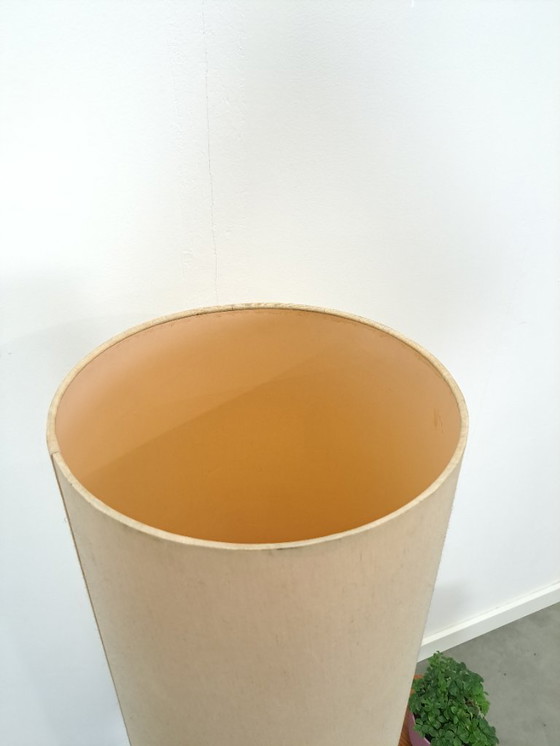 Image 1 of Braune Keramiklampe von Besigheimer Leuchten mit beleuchtetem Sockel