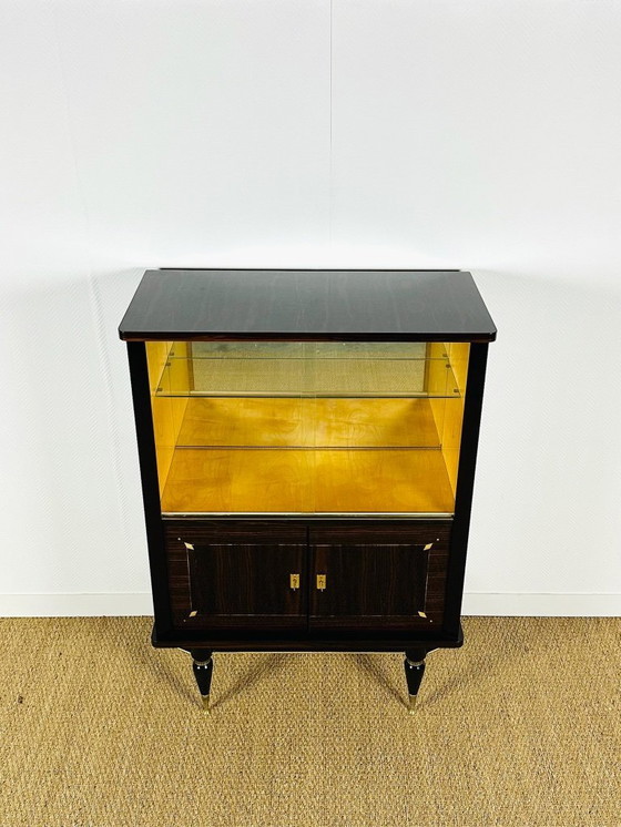 Image 1 of Art Deco vitrinekast van Macassar ebbenhout, 1940