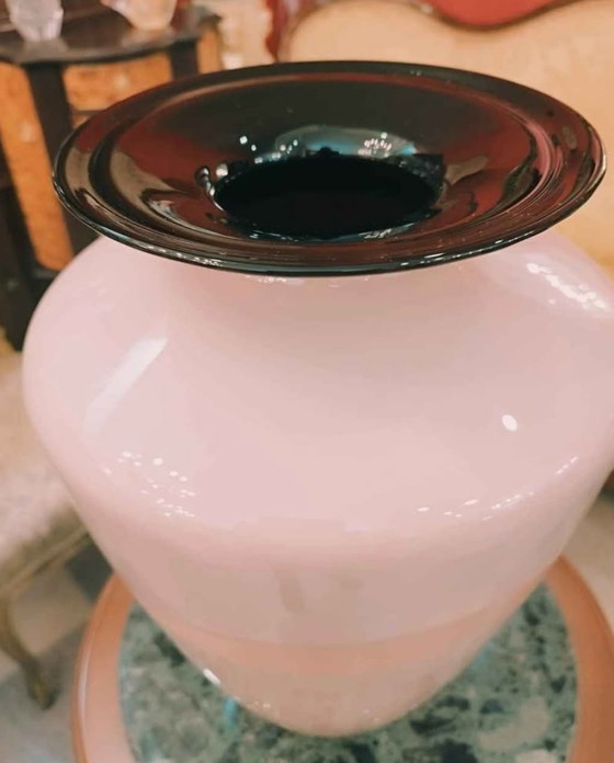 Image 1 of Opaline Murano glazen vaas 38 cm