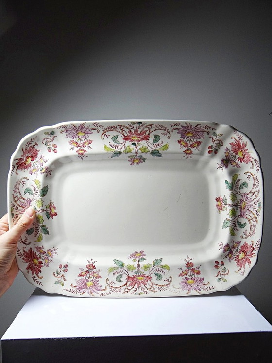 Grand Plat de Service Ancien Longchamp Pâquerettes Terre de Fer Polychrome – Vaisselle, Ceramic (photo 5 of 14)