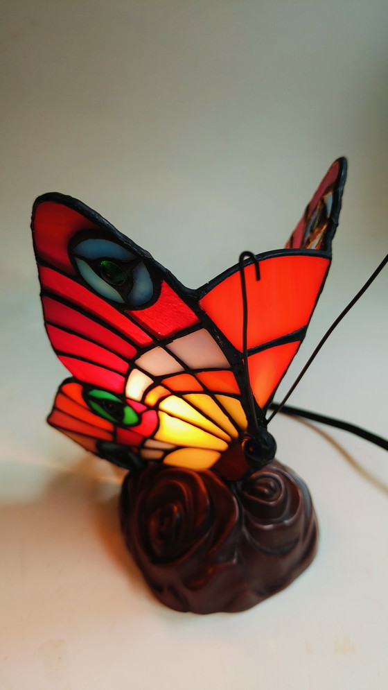 Image 1 of Mabrilux stained glass tiffany style butterfly lamp belgium