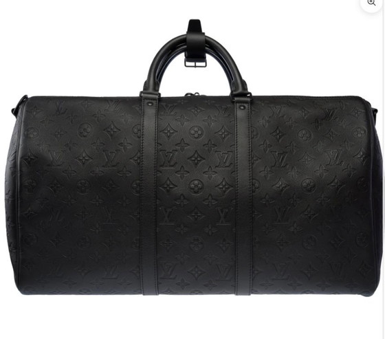 Image 1 of Zak LOUIS VUITTON Keepall en Cuir Noir - 103482