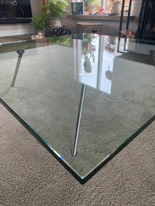 Table basse en verre Maupertuus 120x120x30cm
