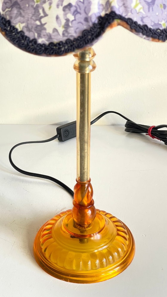 Vintage Plexiglas and lilac fabric lamp – Table lamps, Textile (photo 13 of 29)
