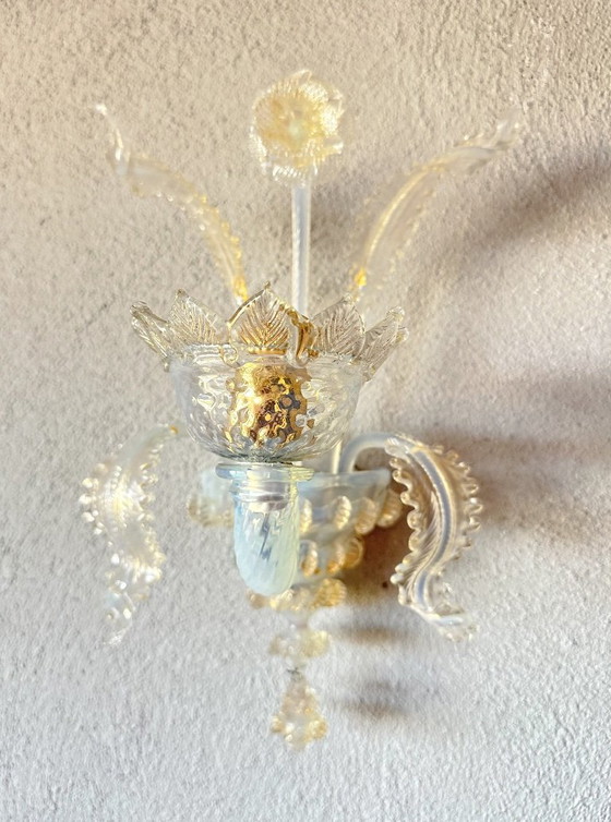Vintage paar Murano wandlampen – Metaal, Murano Glas (photo 14 of 14)