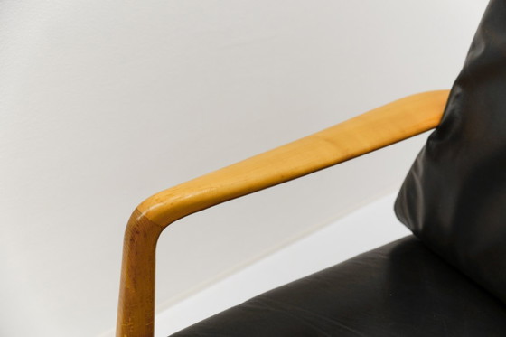 Image 1 of Set di due poltrone e un pouf in stile scandinavo moderno di metà secolo, anni '60