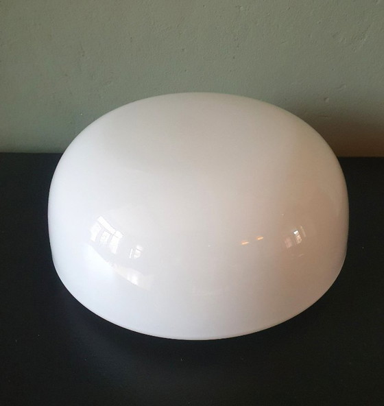 Super sleek Vintage opaline glass wall/ceiling lamp, Half moon,, Wall lights, Metal, Transparent (photo 13 of 20)