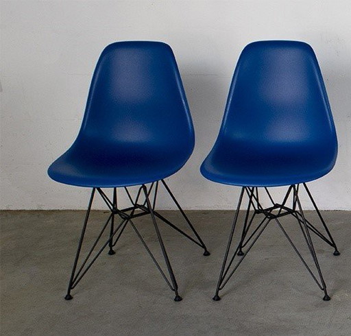 Vitra set (2) original DSR sidechairs design Charles Eames