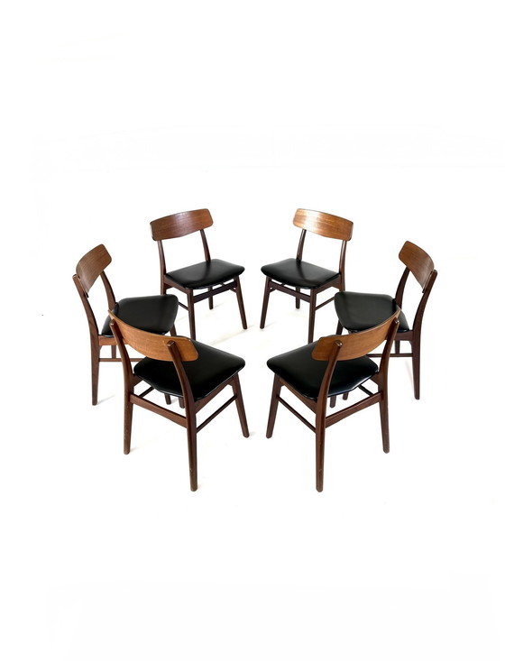 Image 1 of 6x vintage Deense eetkamerstoel, Farstrup Møbler ‘60