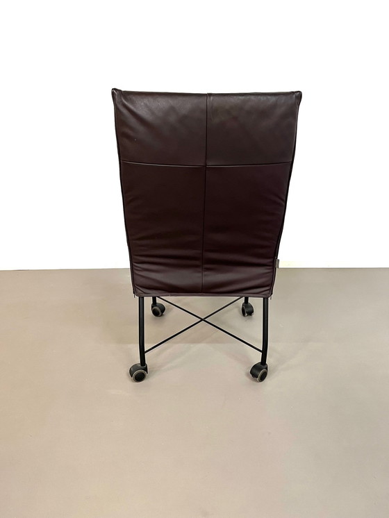 Image 1 of Silla posmoderna Charly de cuero de Gerard van den Berg para Montis años 80