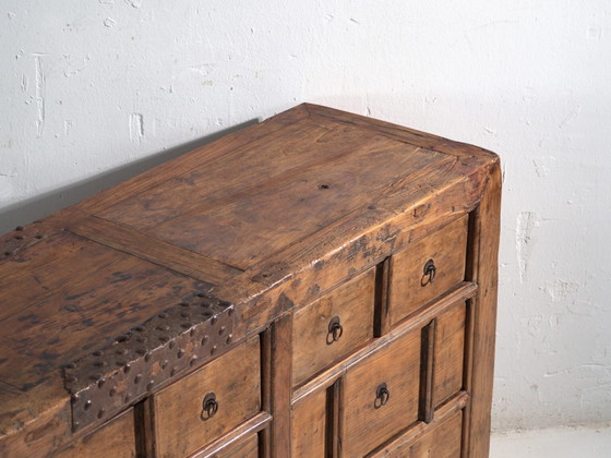 Mobile antico a cassetti multipli in legno di pino – Cina, circa 1930 – Cassettiere, Iron (photo 13 of 40)