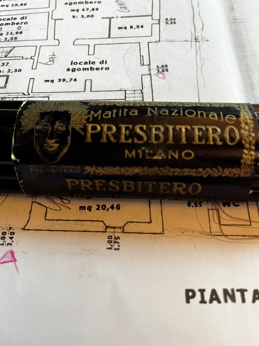 Lot von 12 Presbitero Milano N3 Kopierstiften mit Originalband, 1930er-1940er Jahre