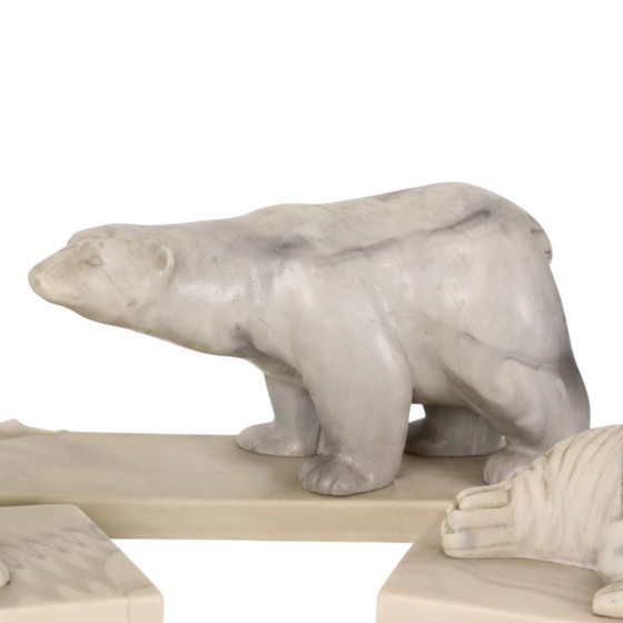 Set vintage di 3 statuette di animali in marmo artificiale Inuit Canada – Sculture, Plastic (photo 4 of 19)