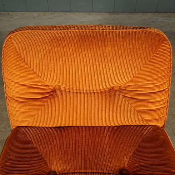 Image 1 of Gruppo di sedute modulari di metà secolo - velour arancione - anni '70