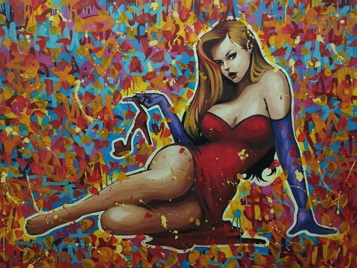 Alberto RICARDO - Jessica Rabbit - Artist painting - Unique