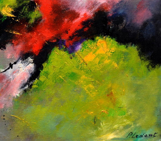 Image 1 of Rode bloemen in een groen veld