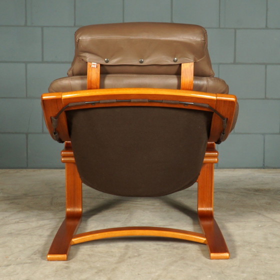 Image 1 of Deense “Apollo” fauteuil met hocker – Svend Skipper – jaren 70