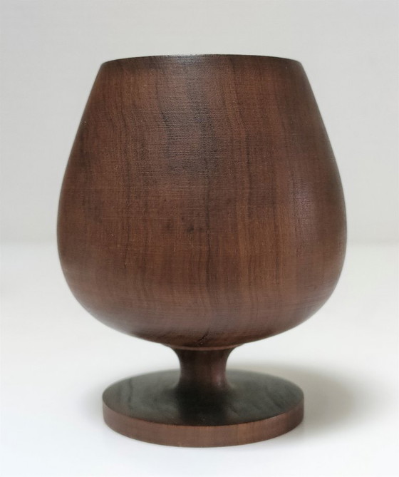 Image 1 of cinque bicchieri vintage in legno tornito