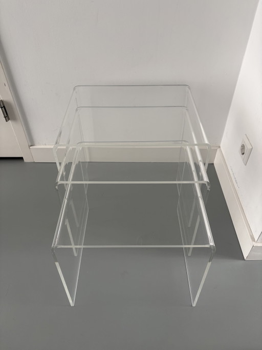 3 tables d'appoint vintage en plexiglas – bijzettafels (photo 2 of 6)