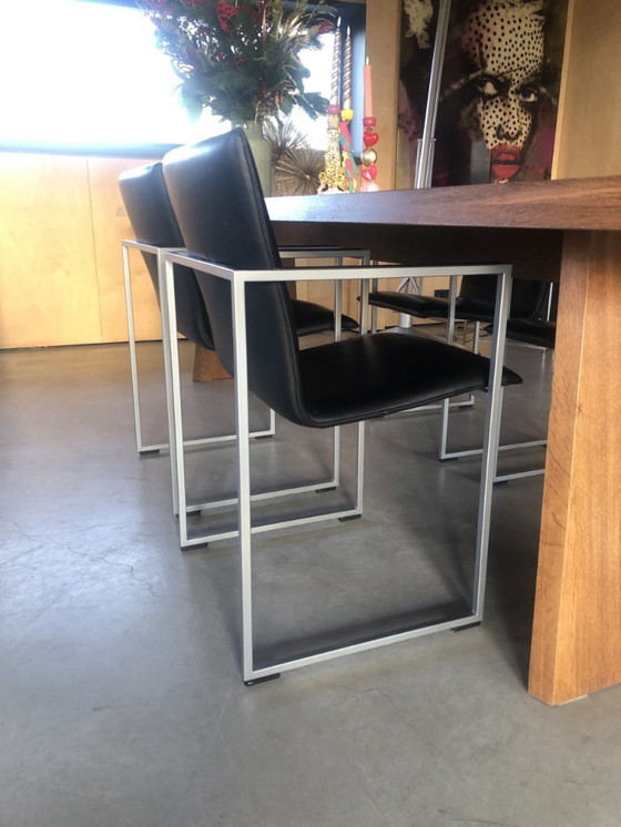 Image 1 of Arco Frame chair black leather 4x