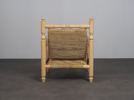 Fauteuil lounge en jonc de mer tressé, France, années 1970 – Wood, Vintage (photo 4 of 10)
