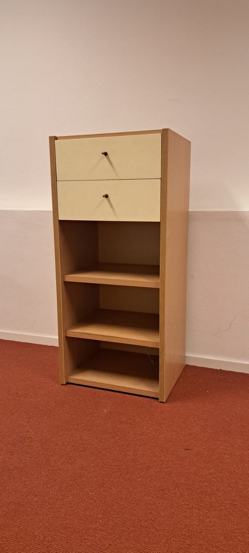 Mobiletto compatto in legno con 2 cassetti | pratico e ordinato