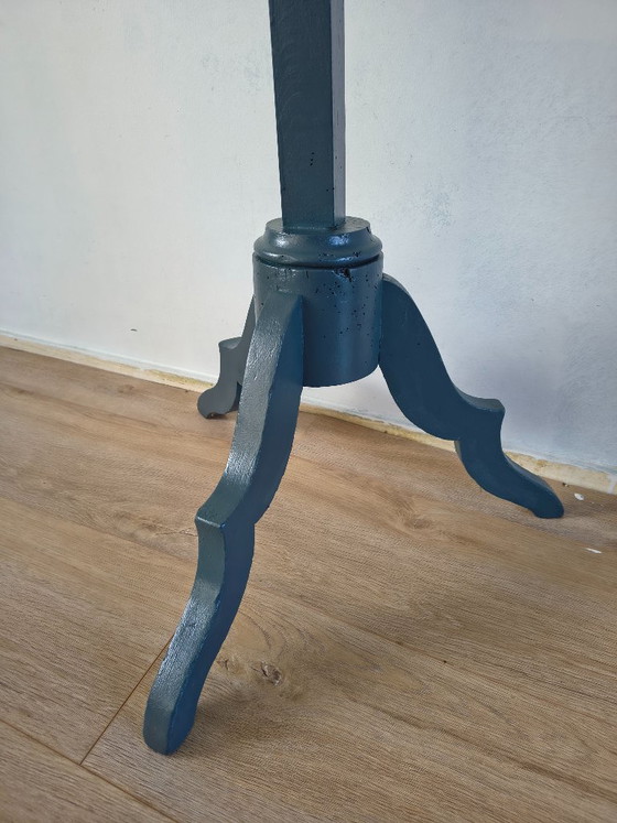 Vintage Wooden Standing Coat Rack – Petrol Blue (photo 2 of 6)